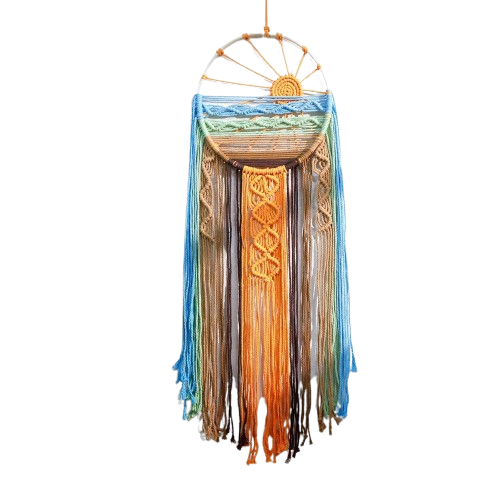 Artilady Sunset Wall Art Dream Catcher - Macrame Wall Hanging Large Dreamcatchers, Hand Woven Boho Tapestry Colorful Sun Wall Decor for Bedroom Nursery...