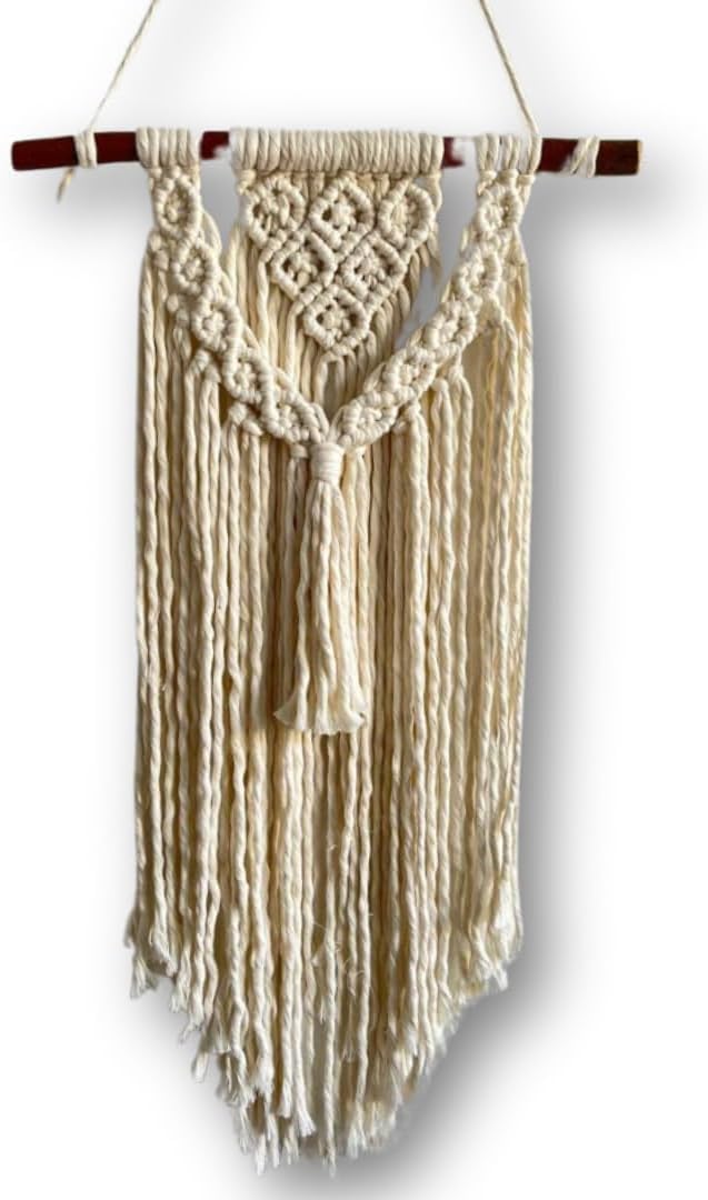 Macrame Wall Hanging, Natural Cotton, 40 x 60 cm, Handcrafted